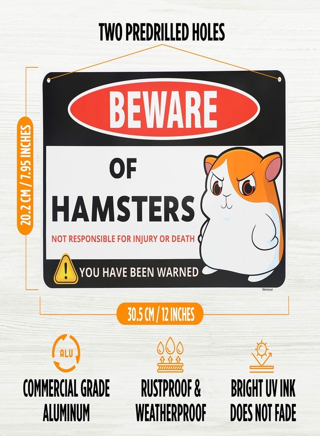 Venicor Hamster Sign Decor - 8 x 12 Inches - Aluminum - Hamster Cage Accessories - Hamster Gifts Things Toys Clothes Stickers Stuff - Image 2